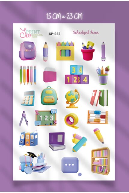 Okul Temalı  Sticker Koleksiyonu