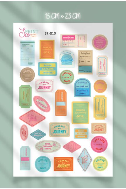 Retro Ticket  Sticker  Koleksiyonu