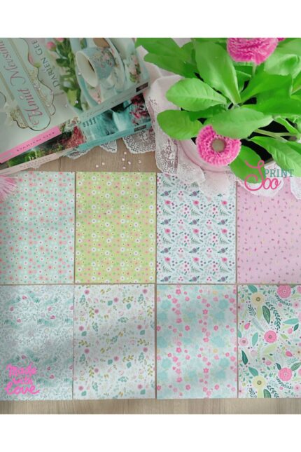 Soft Flowers Sticker Kağıt Seti