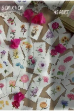 SooPRINT Pul Çiçekler Sticker Koleksiyonu - Bullet Journal Sticker / Defter / Ajanda / Çıkartma/Planner/Book