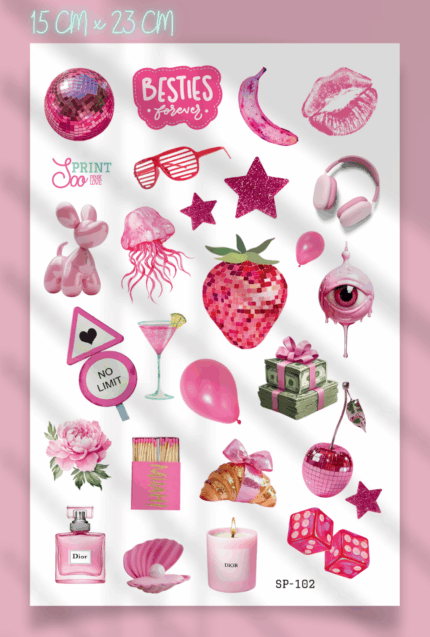 Pink Love Sticker Koleksiyonu