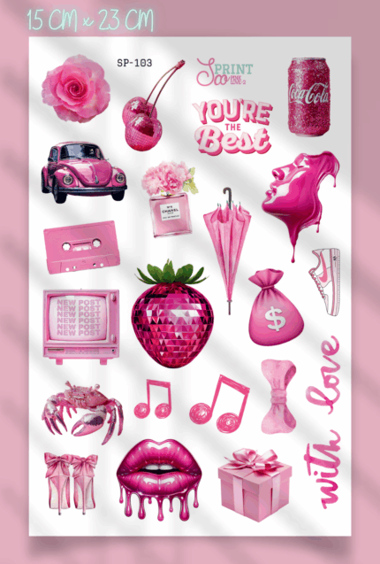 Pink Love Sticker Koleksiyonu