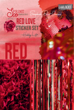Red Love kırmızı sticker seti - 48 adet scrapbook ve bullet journal sticker