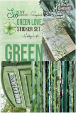 Green Love yeşil sticker seti - 48 adet scrapbook ve bullet journal sticker