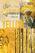 Yellow Love sarı sticker seti - 48 adet scrapbook ve bullet journal sticker